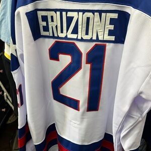 White and Blue Eruzione 21 Jersey